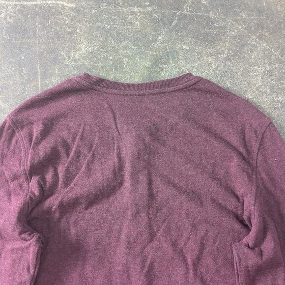 UNTUCKit Henley Sweatshirt Mens M Dark Red Maroon Pullover Minimalist Preppy - Picture 4 of 7